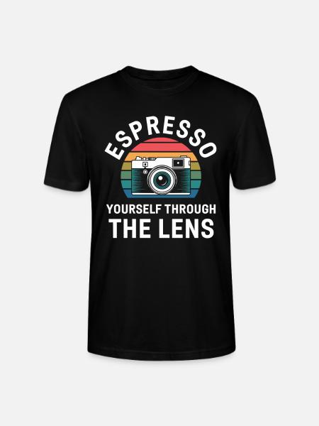 Déplier à travers l’objectif Photographe - T-shirt bio CRAFTER Stanley Stella Unisexe - noir
