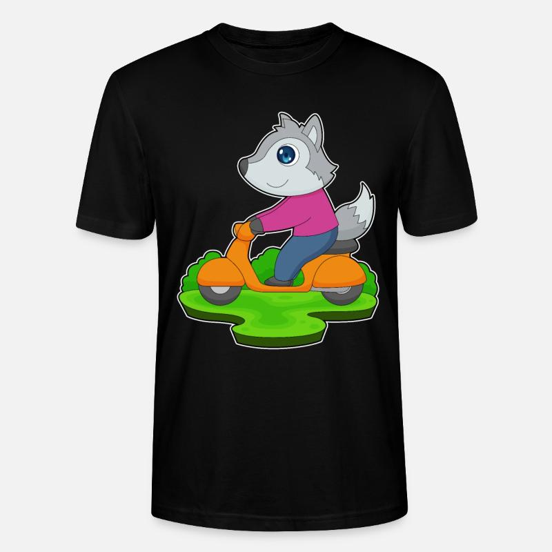 Wolf Motorroller - Stanley/Stella Unisex Bio-T-Shirt CRAFTER - Schwarz