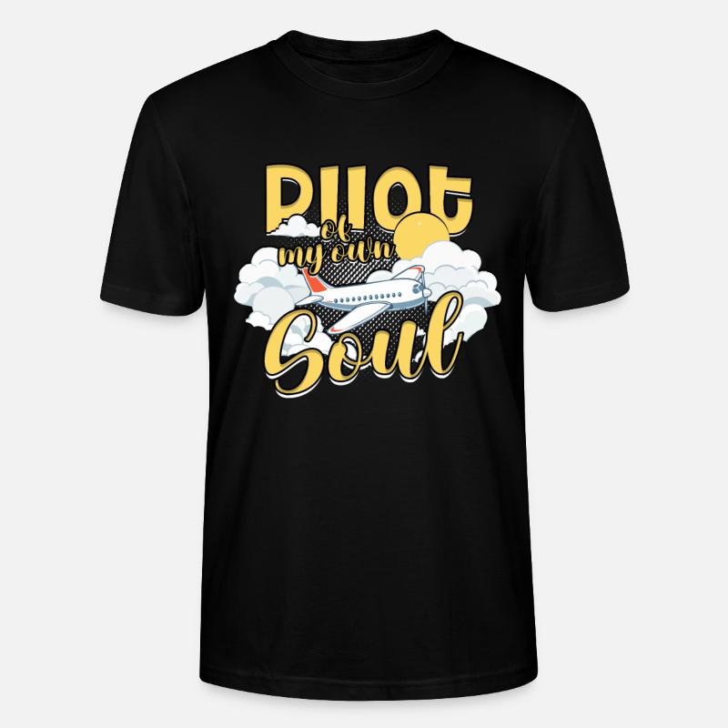 Erster Alleinflug Pilot - Stanley/Stella Unisex Bio-T-Shirt CRAFTER - Schwarz
