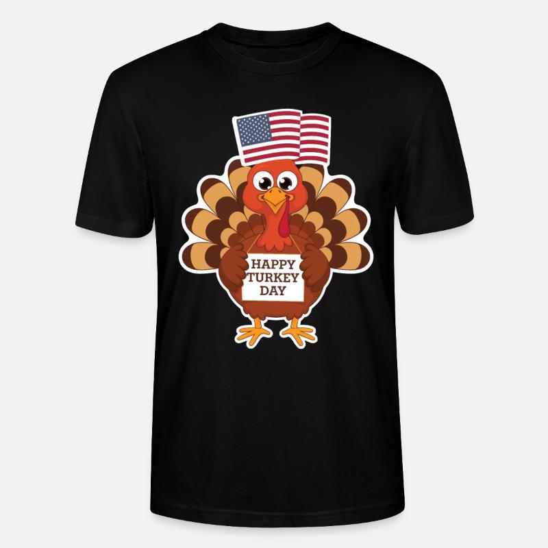 Dinde drôle de Thanksgiving - T-shirt bio CRAFTER Stanley Stella Unisexe - noir