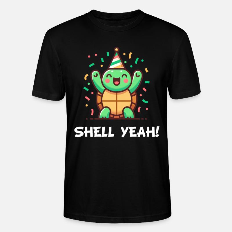 Shell Yeah! Celebration Turtle - Stanley/Stella CRAFTER Unisex Organic T-Shirt - black