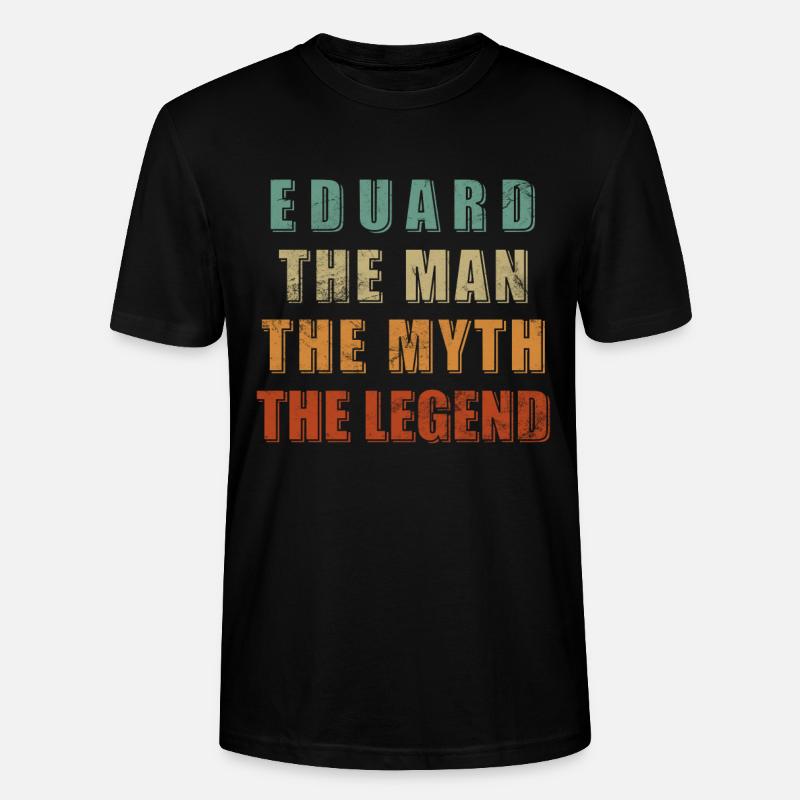 Eduard Name Geschenk - Stanley/Stella Unisex Bio-T-Shirt CRAFTER - Schwarz