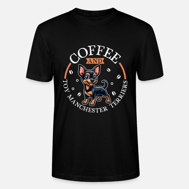 Kaffee und Manchester Terrier - Stanley/Stella Unisex Bio-T-Shirt CRAFTER - Schwarz