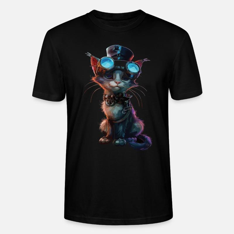 Steampunk-katze - Stanley/Stella Unisex Bio-T-Shirt CRAFTER - Schwarz