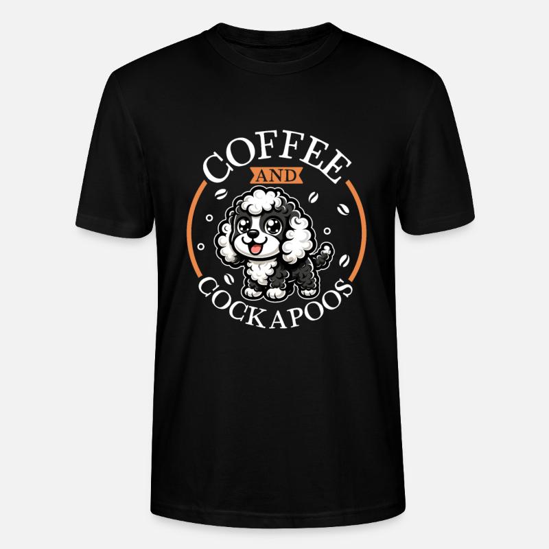 Coffee and Cockapoo - Stanley/Stella CRAFTER Unisex Organic T-Shirt - black