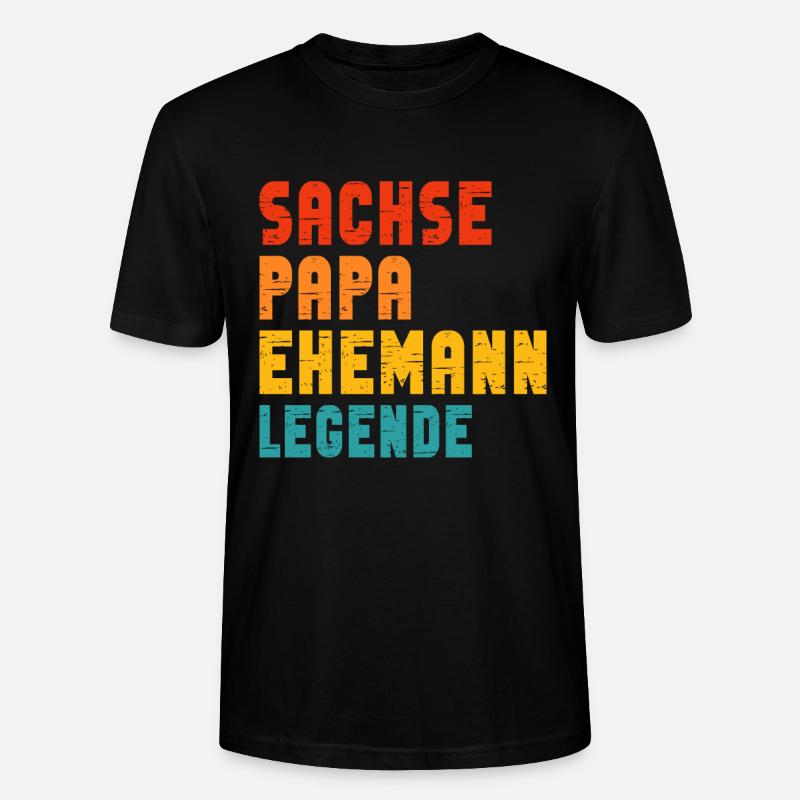 Sachse, Papa, Ehemann, Legende - Stanley/Stella Unisex Bio-T-Shirt CRAFTER - Schwarz