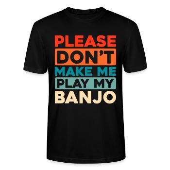 Banjo - T-shirt bio CRAFTER Stanley Stella Unisexe - noir - Devant - Alina (178cm) & Michal (187cm)