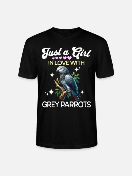 Graupapagei Mädchen Grey Parrot - Stanley/Stella Unisex Bio-T-Shirt CRAFTER - Schwarz