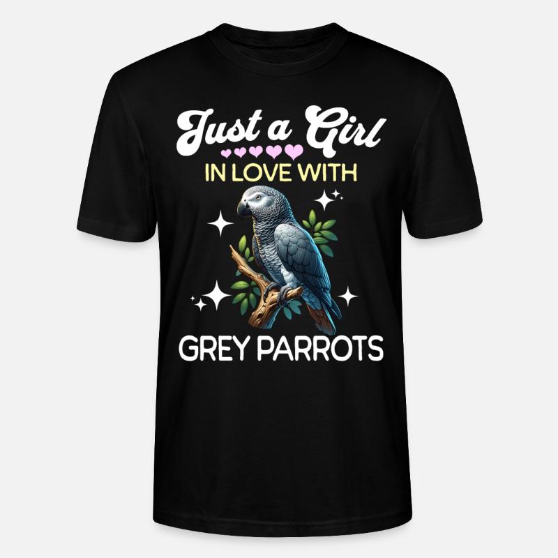 Graupapagei Mädchen Grey Parrot - Stanley/Stella Unisex Bio-T-Shirt CRAFTER - Schwarz