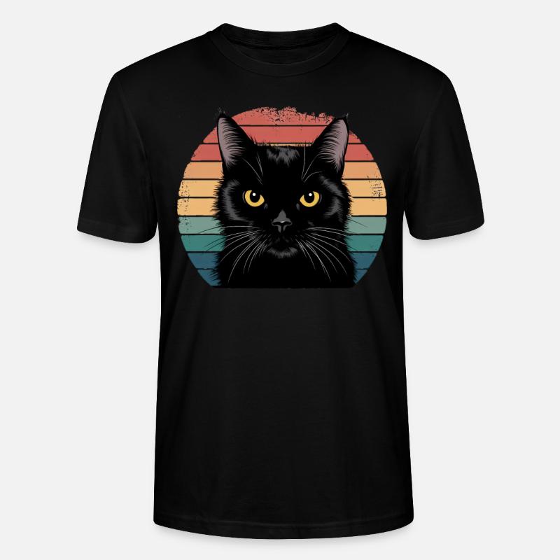 Schwarze Katze - Stanley/Stella Unisex Bio-T-Shirt CRAFTER - Schwarz