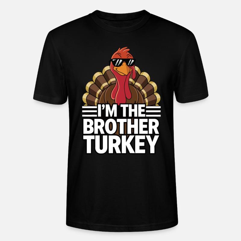 Dinde drôle de Thanksgiving - T-shirt bio CRAFTER Stanley Stella Unisexe - noir