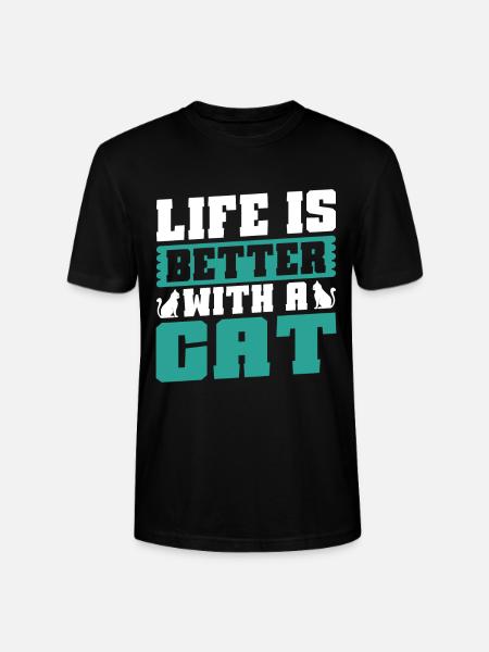 Cat Dad Gifts - Stanley/Stella CRAFTER Unisex Organic T-Shirt - black