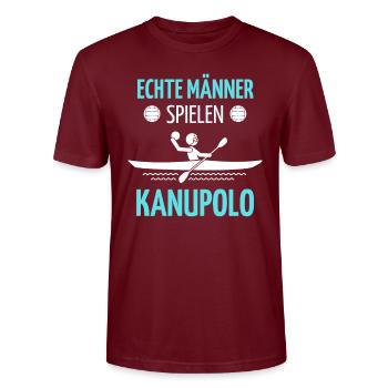 Canoe Polo Saying Tshirt | Canoe Polo Design | - Stanley/Stella CRAFTER Unisex Organic T-Shirt - burgundy - Front - Alina (178cm) & Michal (187cm)