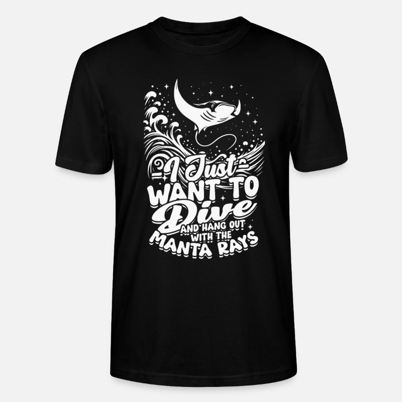 Manta rays, stingrays - Stanley/Stella CRAFTER Unisex Organic T-Shirt - black