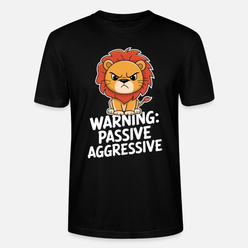 Warning: Passive, Aggressive, Leo - Stanley/Stella CRAFTER Unisex Organic T-Shirt - black