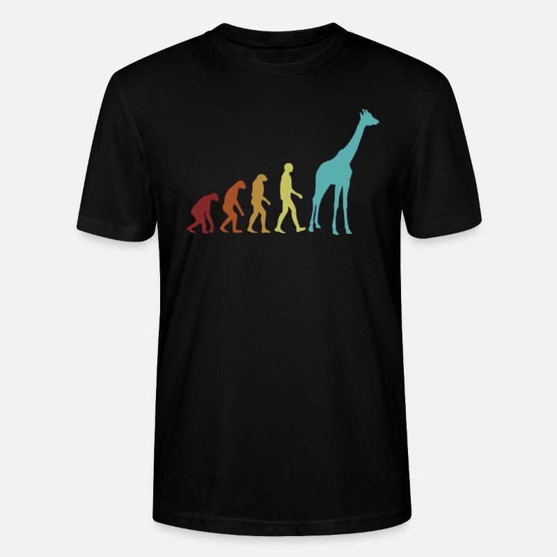 Giraffe Evolution Nubisch Afrikanische Giraffidae - Stanley/Stella Unisex Bio-T-Shirt CRAFTER - Schwarz
