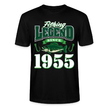 70. Geburtstag 1955 Mann Angler Geschenke für - Stanley/Stella Unisex Bio-T-Shirt CRAFTER - Schwarz - Vorne - Alina (178cm) & Michal (187cm)