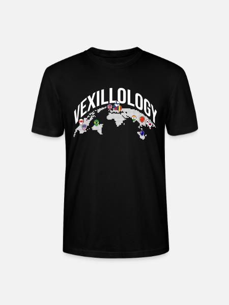 Vexillology Kort Kunst Verdenskort - Stanley Stella CRAFTER unisex økologisk-T-shirt - sort