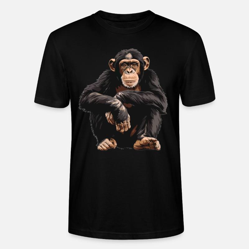 Chimpanzee Schimpansen Schimpanse - Stanley/Stella Unisex Bio-T-Shirt CRAFTER - Schwarz