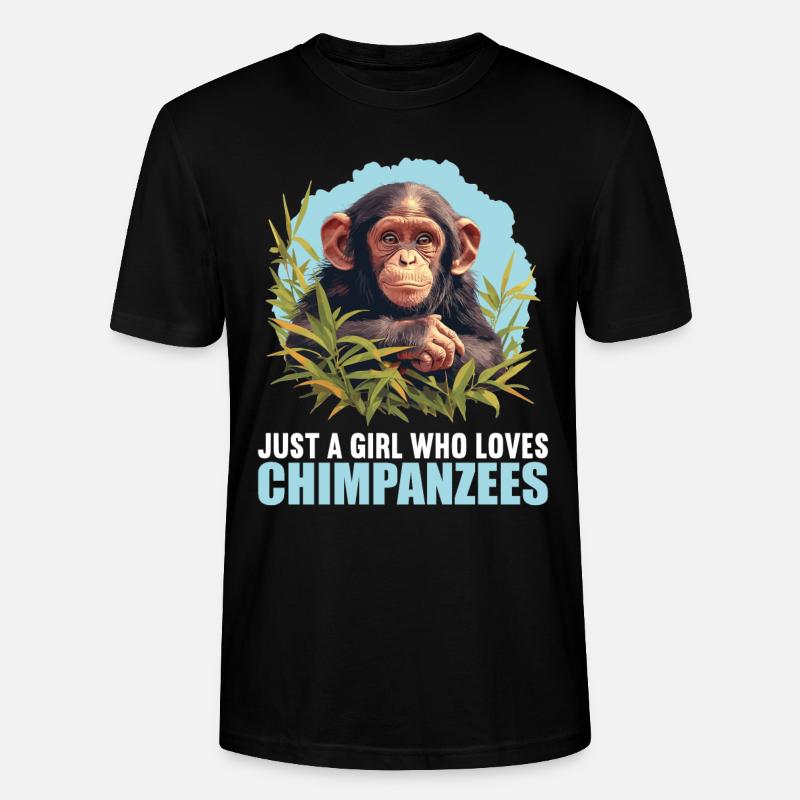 Chimpanzé Schimpansen Schimpanse - T-shirt bio CRAFTER Stanley Stella Unisexe - noir