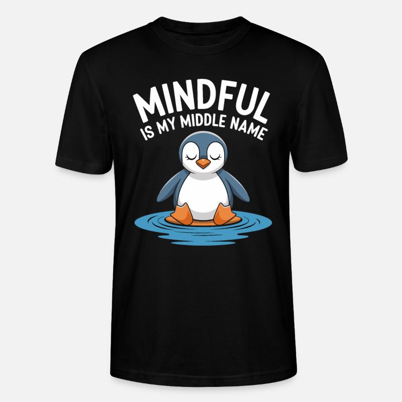 Méditation pingouin consciente Relaxation - T-shirt bio CRAFTER Stanley Stella Unisexe - noir
