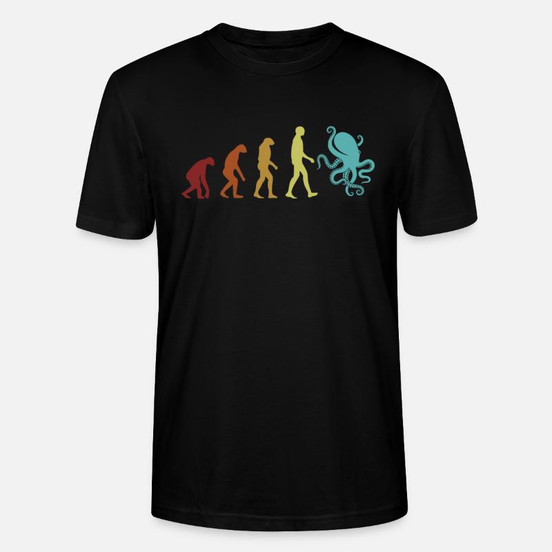 Octopus Evolution Octopodes Octopoda Cephalopoda - T-shirt bio CRAFTER Stanley Stella Unisexe - noir