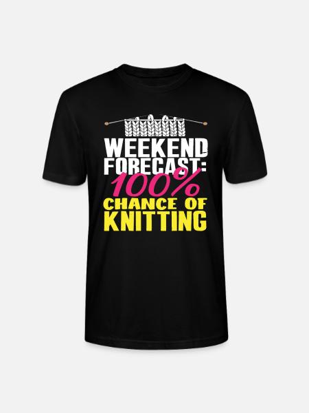 Weekend forecast: 100% knitting - Stanley/Stella CRAFTER Unisex Organic T-Shirt - black