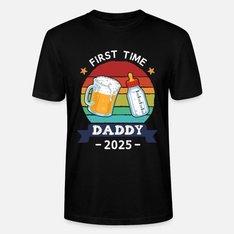 Première fois papa 2025 - T-shirt bio CRAFTER Stanley Stella Unisexe - noir