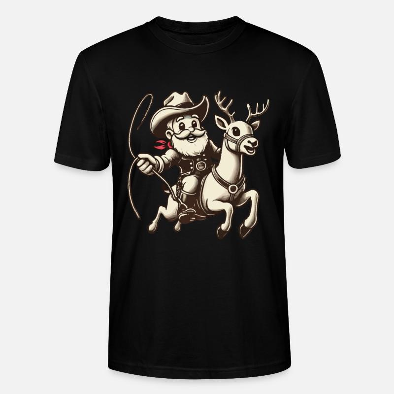 Cowboy Weihnachtsmann Abenteuer - Stanley/Stella Unisex Bio-T-Shirt CRAFTER - Schwarz