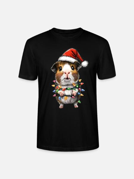 Cochon d’Inde mignon Père Noël - T-shirt bio CRAFTER Stanley Stella Unisexe - noir