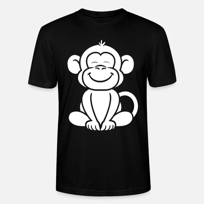 Singe babouin - T-shirt bio CRAFTER Stanley Stella Unisexe - noir