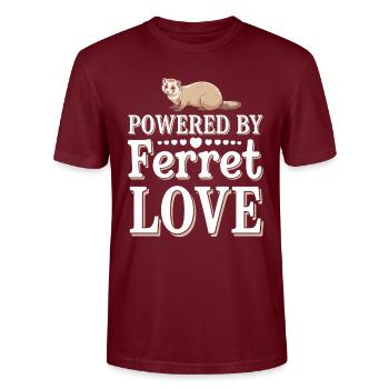 Propriétaire de furet, Amateur de furets, Bonbons - T-shirt bio CRAFTER Stanley Stella Unisexe - bordeaux - Devant - Alina (178cm) & Michal (187cm)