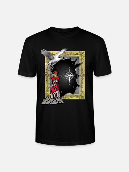 Phare maritime Seagull Seagulls - T-shirt bio CRAFTER Stanley Stella Unisexe - noir