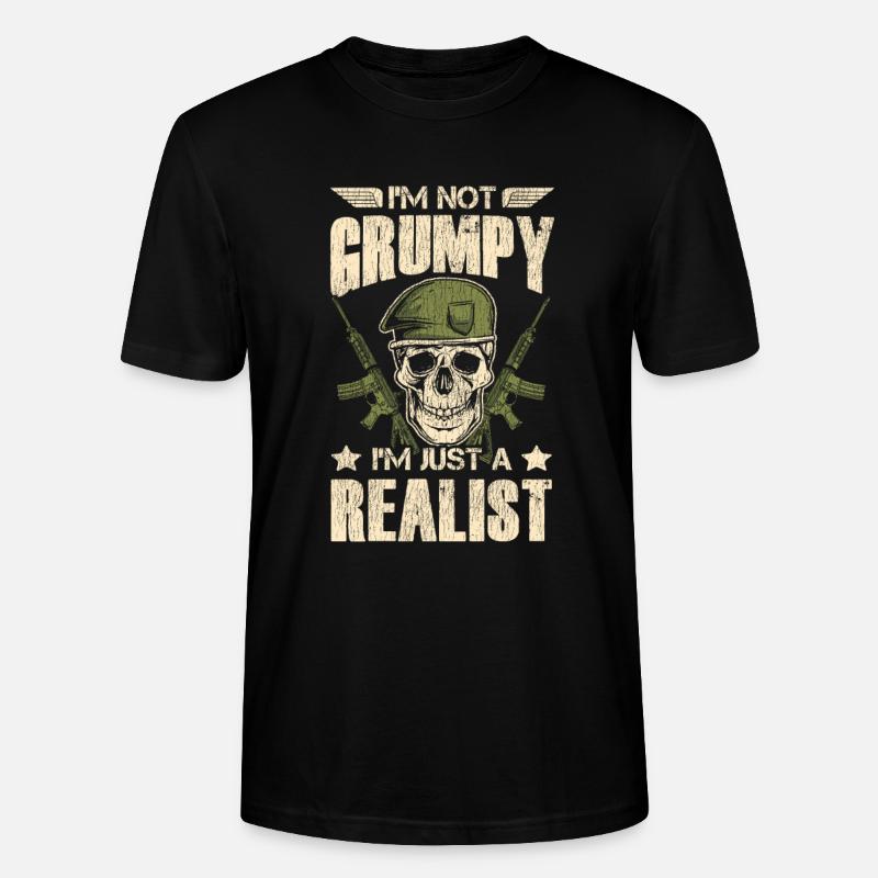 Veteran Medicated Dysfunctional - Stanley/Stella CRAFTER Unisex Organic T-Shirt - black
