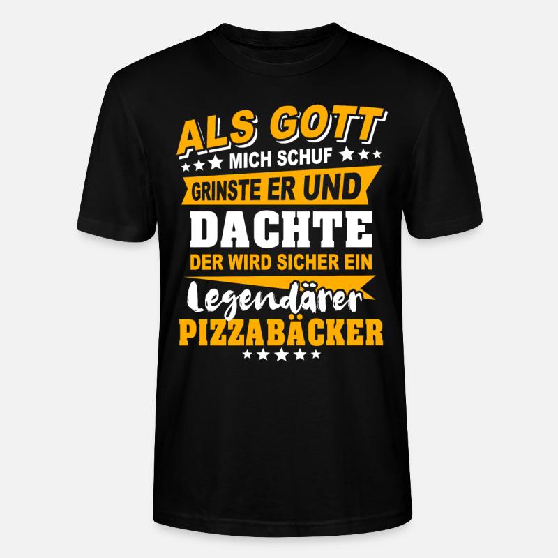 Pizzabäcker Sprüche - Stanley/Stella Unisex Bio-T-Shirt CRAFTER - Schwarz