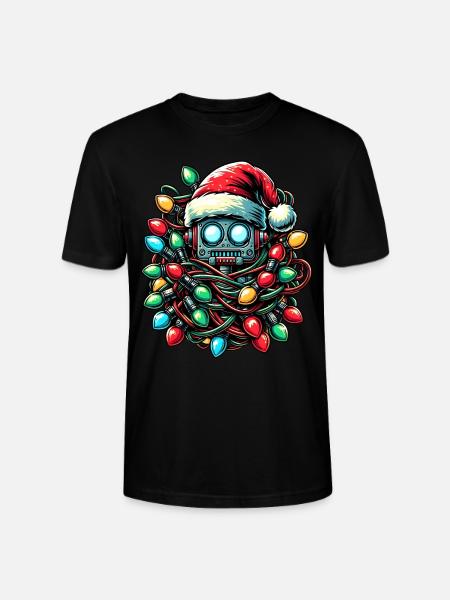 Roboter Robotertechnik Weihnachtsmütze Xmas - Stanley/Stella Unisex Bio-T-Shirt CRAFTER - Schwarz