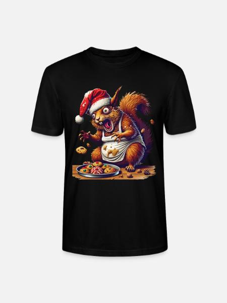Weihnachtsstress Lustiges Mama Eichhörnchen - Stanley/Stella Unisex Bio-T-Shirt CRAFTER - Schwarz