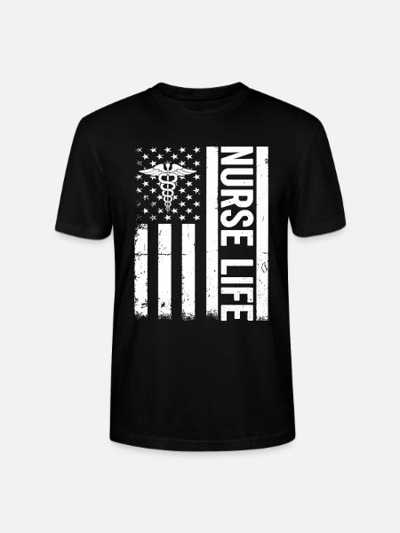 Sygeplejerske - Sygeplejerske Liv US Flag Hospital Sygeplejerske - Stanley Stella CRAFTER unisex økologisk-T-shirt - sort
