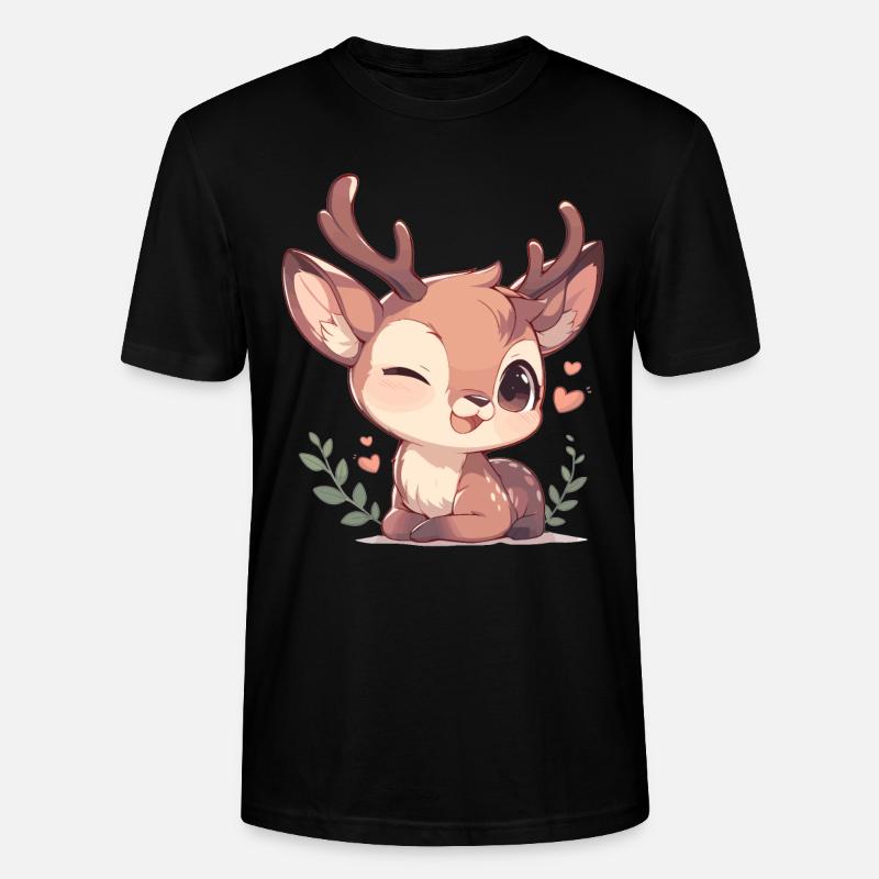 Hirsche Hirsch - Stanley/Stella Unisex Bio-T-Shirt CRAFTER - Schwarz