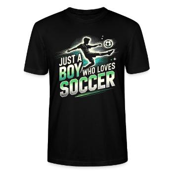 Football Joueur de football, Joueur de football Garçon - T-shirt bio CRAFTER Stanley Stella Unisexe - noir - Devant - Alina (178cm) & Michal (187cm)
