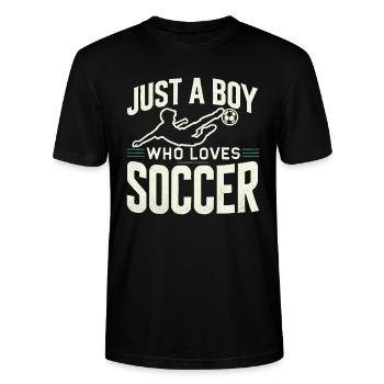 Football Joueur de football, Joueur de football Garçon - T-shirt bio CRAFTER Stanley Stella Unisexe - noir - Devant - Alina (178cm) & Michal (187cm)