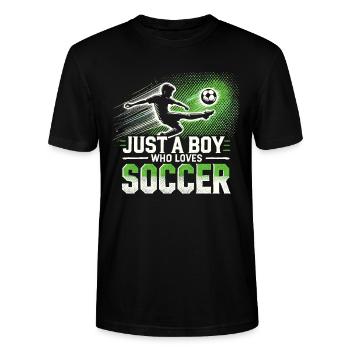Football Joueur de football, Joueur de football Garçon - T-shirt bio CRAFTER Stanley Stella Unisexe - noir - Devant - Alina (178cm) & Michal (187cm)