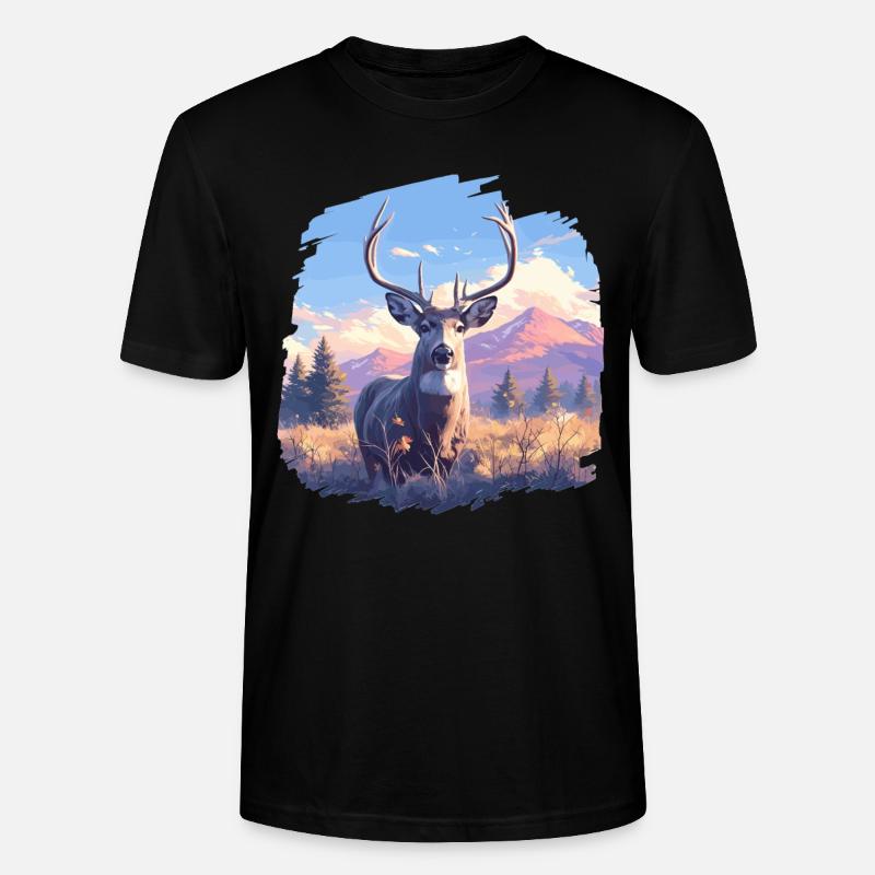 Hirsche Hirsch - Stanley/Stella Unisex Bio-T-Shirt CRAFTER - Schwarz