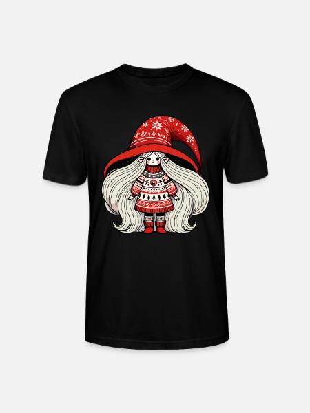 Christmas gnome in Scandinavian style - Stanley/Stella CRAFTER Unisex Organic T-Shirt - black