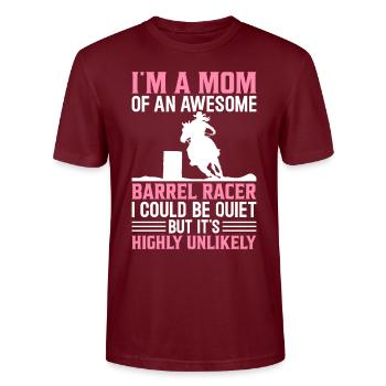 Mère d’un fantastique coureur de barils Fassren - T-shirt bio CRAFTER Stanley Stella Unisexe - bordeaux - Devant - Alina (178cm) & Michal (187cm)