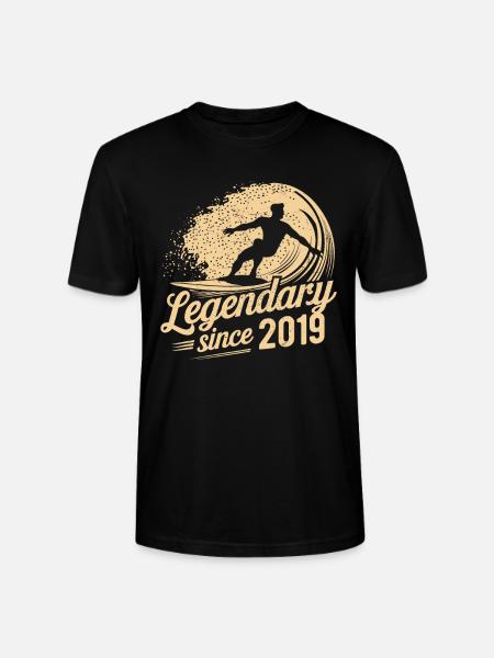 Legendary since 2019 Birthday Surfer - Stanley/Stella CRAFTER Unisex Organic T-Shirt - black