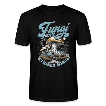 Pilzsammler Pilzzüchter Fungi Fever Strikes Again - Stanley/Stella Unisex Bio-T-Shirt CRAFTER - Schwarz - Vorne - Alina (178cm) & Michal (187cm)