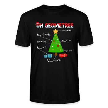 Weihnachten Geometrie Weihnachtsbaum und Mathe - Stanley/Stella Unisex Bio-T-Shirt CRAFTER - Schwarz - Vorne - Alina (178cm) & Michal (187cm)