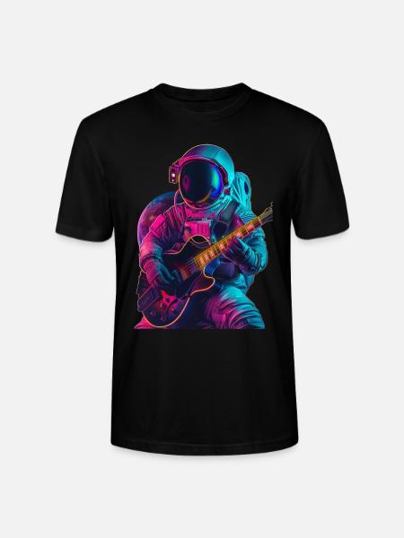 Astronaut Guitar - Stanley/Stella CRAFTER Unisex Organic T-Shirt - black