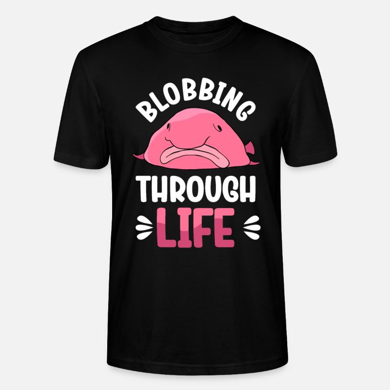 Drôle de poisson Blobfish mignon - T-shirt bio CRAFTER Stanley Stella Unisexe - noir